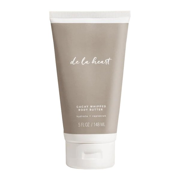de la heart Cacay Whipped Body Butter, 5 oz, Hydrating Body Cream, Body Moisturizer