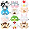 BLUE PANDA 12 Pack Felt Farm Animal Masks for Kids, Jungle Safari Party Favors for Birthday (7x7.2 in)