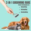 HIMODA Cat Brush for Shedding Dematting, 3 Pack Dog Brushes for Grooming, Double Sided Undercoat rake for Dogs Cats, Deshedding Brush, Pet Combs, Premium Wood Handle