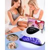 WEVILI 288W UV LED Nail Lamp, Faster Nail Dryer Gel Polish Light for Hands & Feet, Professional UV Nail Light with 4 Timers & Auto Sensor, Portable Handle Curing UV Light for Nails Gel Lamp Machine