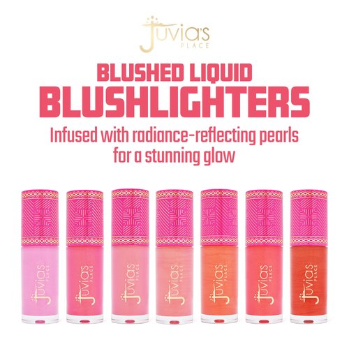 Juvia's Place Blushed Liquid BlushLighter Marigold Glow - Liquid Blush for Cheeks with Luminous Glow, Long-Wearing, Buildable & Highly-Pigmented Makeup Blush, Easy to Blend Liquid Blush