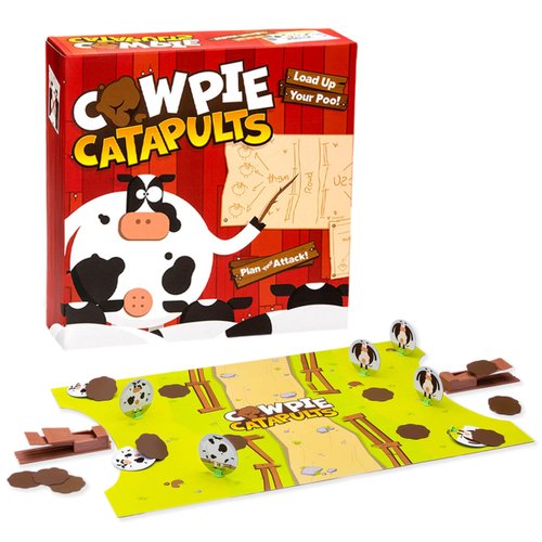 Cowpie Catapults, Launch Poo, Knock Over Cows, and Be The Last Moo Standing! Funny 2 Player Board Game for Kids & Family, Ages 6+
