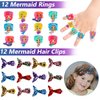 Golray Mermaid Party Favors Birthday Supplies Girls, Necklace Silicone Bracelet Gift Bag Sticker Keychain Ring Hairpin, Pinata Filler Goody Bag Stuffer Classroom Prize Kids Little Mermaid Party Decor