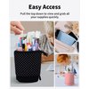 Sooez Pop Up Pencil Case, Cute Stand Up Durable Pen Pouch, Telescopic Kawaii Standing Spacious Pencil Pouch Portable Pencil Holder Bag for School Office (Black)