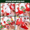 AnyDesign 180Pcs Christmas Foam Crown DIY Craft Kit Snowman Xmas Tree Snowflake Foam Stickers Xmas Adjustable Headband Crown Hats with Stickers for Christmas Party DIY Crown Supplies, Pack of 6