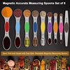 NIUTA Magnetic measuring spoons set, stackable on both sides, Germany stainless steel, for use in spice jars and liquids, set of 9-Multicolour