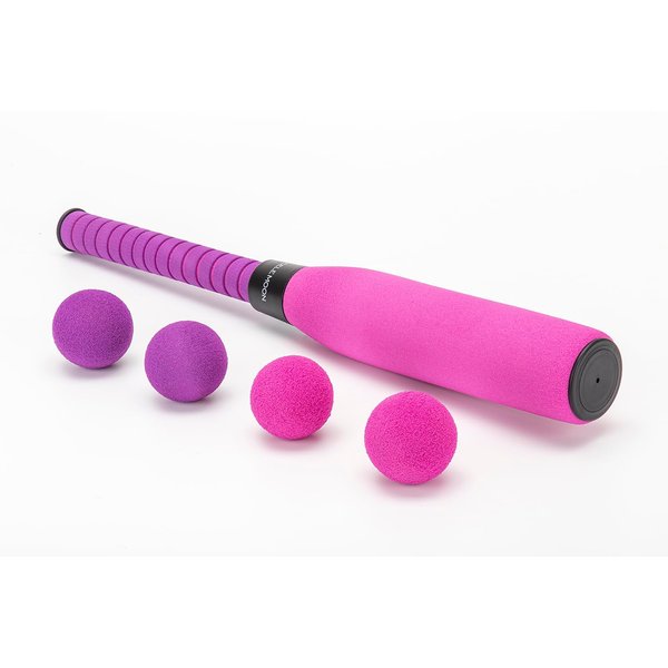CeleMoon Kids Foam Baseball Bat Toys with Soft Balls for Girls Toddlers Youths Outdoor Indoor Sport T Ball Game Playing, Pink