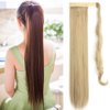 OMGREAT 24" Hair Extensions Ponytail Straight Drawstring Ponytail Hair Piece Wrap Around Long Hair Extensions for Women (Sandy Blonde Mix Bleach Blonde)