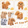 Halloscume 4 Pcs Puppy Stuffed Animal Interactive Electronic Plush Dog Animals Walking Barking and Wagging Tail Toys for Christmas Classroom Kids Birthday Gifts 7"