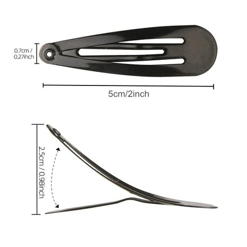 40 Pieces Snap Hair Clips for Women, Hair Barrettes 2 Inch Metal Black Hair Clip for Girls Kids Teens Hair Accessories