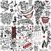 EGMBGM 6 Sheets Joker Temporary Tattoos For Men Women Girls Adults Halloween Makeup Kit, HQ Damaged Joker Tattoos Hand, Joker Face Tattoos Halloween Costume Prison Prisoner Gothic Inmate Tatoos