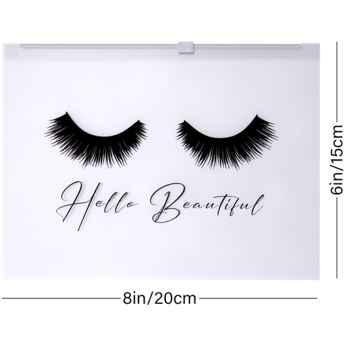 BRAWNA 60 Pck Lash Extension Aftercare Bags - Eyelash Makeup Bags - Cosmetic Bags - Eyelash Extension KIt Supplies Set - Lipstick Travel Pouch - Cute Lip Gloss Bags - size 6x8
