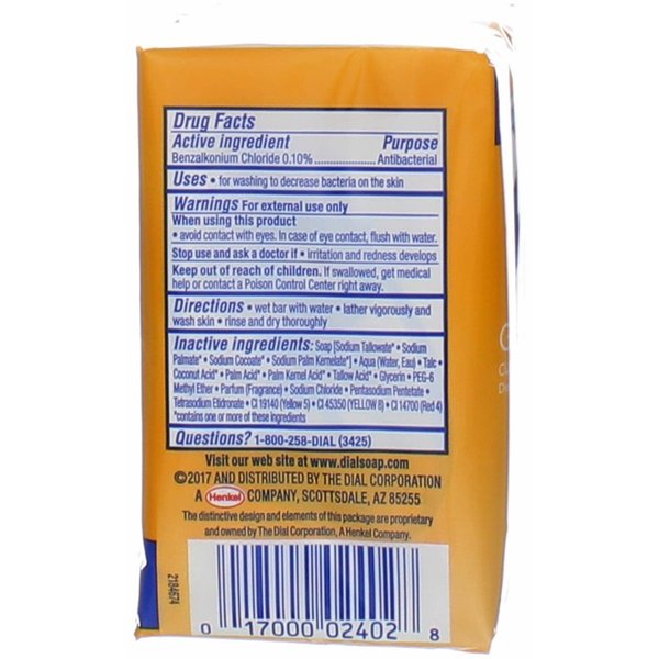 Dial Bar Soap Gold 4 Ounce 3 Count Advanced Clean Antibacterial