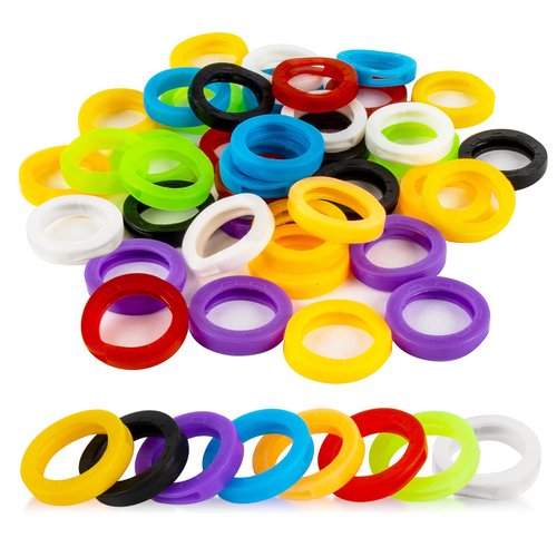 40pcs Key Covers Key Caps - Sukh Key Identifiers Covers Silicone Key Protector Markers Tags Rubber Cover Cute Key Accessories Vintage for House Key Home Key Plastic Cover Head Wrap 8 Assorted Colors
