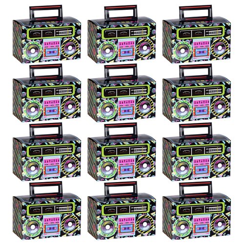 12 Pieces 80s 90s Novelty Boom Favor Boxes Boomboxes Prop Radio Decorations Table Centerpieces De...