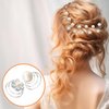 UHOMENY 40pcs Brides Spiral Hair Pins, Hair Pins for Bridal Silver Pearl Hair Pins Crystal Rhinestones Swirl Hair Pins Wedding Hair Accessories with Box for Women Girls Wedding Bridal Party