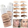 PHOERA Foundation,3 PCS Contour Stick Makeup Kit, Shades with Highlighter Stick, Blush Stick and Bronzer Contour Stick for Sculpt the Cheeks (104+105+Light-Medium Contour/Buff Beige+Sand+#02,#10,#12)