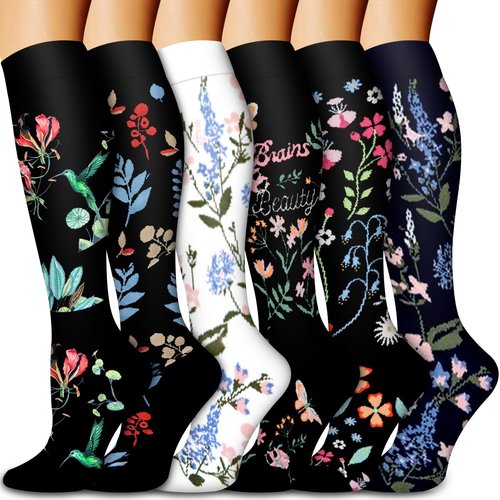 Bluemaple Copper Compression Socks For Women & Men Circulation - Best for Running,Nursing,Hiking,Flight&Travel