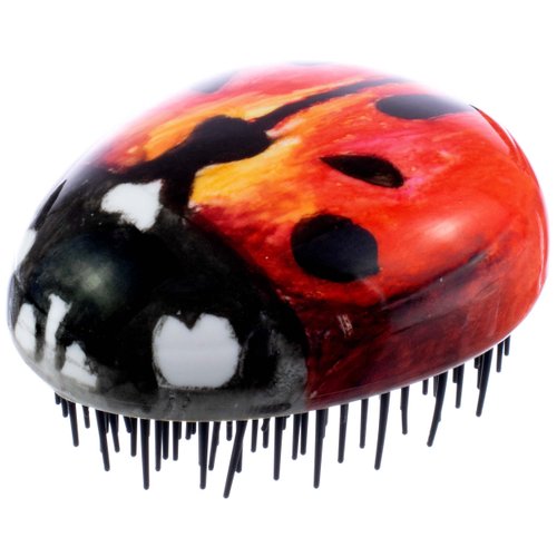 Kent PBUG Ladybug Pebble Scalp Massager Shampoo Brush, Shower Brush, and Travel Size Detangling Brush - Scalp Scrubber for Dandruff and Kids Hair Brush Hair Detangler - Hairbrush for Tangles
