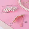 HINZIC 2Pcs Rhinestone Hair Clips Sparkly Crystal Pearl Hair Barrettes Fancy Hair Pin Wedding Prom Formal Dance Accessories for Thick Long Hair Bride Women Girls