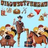 49Pcs Cowboy Party Decorations Included Wild West Yee Haw Banner Hanging Swilrs and Balloons Cowboy Birthday Hanging Decorations Western Classroom Decor for Boy Rodeo Party Decorations for Adults