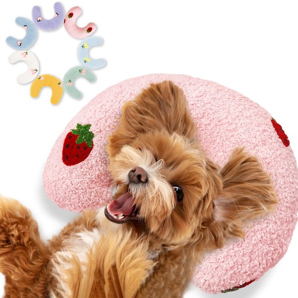 Muwago Dog Calming Pillow for Small Dogs, Pet Pillow for Little Dog and Indoor Cats, Half Donut Neck Pillow for My Little Dog/Cat to Sleep On, Animal Puppy Kitten Comfort Blanket Cuddle Buddy Product