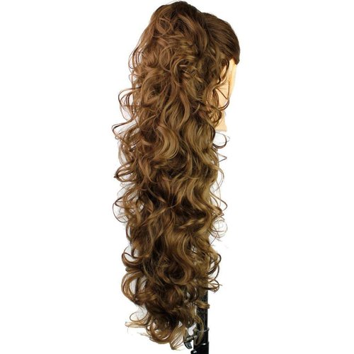 KUKI 31" Long Curly Clip in Claw Ponytail Hair Extension Jaw Clip, 12#, Size 31"