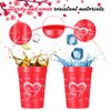 CHENGU Valentines Cups Heart Cup Plastic for Kids Heart Tumblers Valentine Party Supplies Red Valentines Day Plastic Cups Valentines Tumbler for Holiday Party Supplies (48 Pieces)
