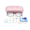 Women Anti Blue Light Glasses Block Eye Strain Glare with Case Tester, Gaming Computer Glasses Blue Light Block Glasses Filter UV Blocker Clear Lens Small Face Narrow Rectangle Nerd Frame Pink Black