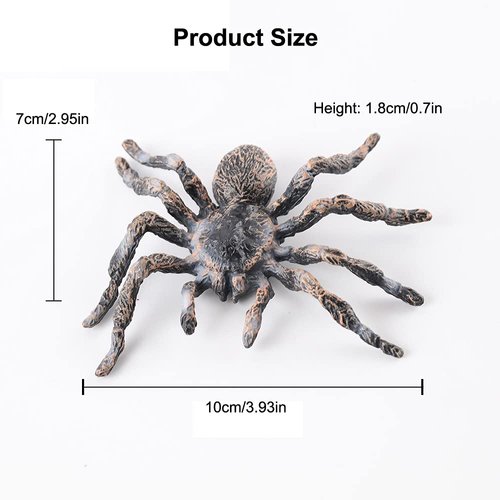 4 PCS Realistic Spider Figures, Gawertoy Giant Spider Action Models Plastic Animal Fake Spider Toys Educational Learning Toys Birthday Gift April Fools' Day Halloween Prank Props Christmas Party Favor