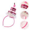 NUOBESTY Happy Birthday Cake Headband Cupcake Hairband Sequins Headpiece Band Party Hair Hoop Birthday Tiara Hair Accessories for