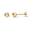 PAVOI 14K Gold Plated Solid 925 Sterling Silver Post Ball Stud Flat Back Earrings for Women,Cartilage Earring,Helix Piercing Jewelry,Small Stud Earrings for Women, Yellow Gold, No Gemstone