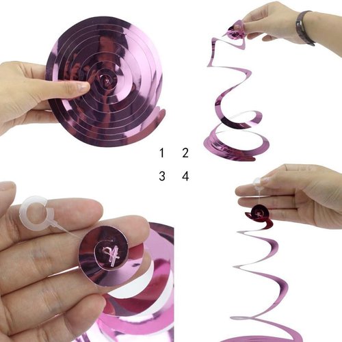 Capesaro Black Gold Star Hanging Swirl Decorations,Foil Streamers Ceiling Hanging Whirls Party Decorations,Pack of 20