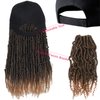 AliRobam Hat Wig Short Baseball Cap Wig with Pre-Twisted Ombre Brown Passion Twist Hair Extensions Synthetic Curly Ends Wig Hat Adjustable Black Baseball Hat Wig for Black Women(14inch, T27)