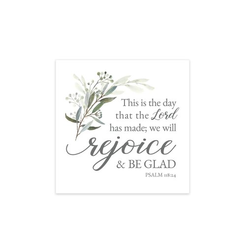 This Is The Day The Lord Has Made Beverage Napkins / 48 Bible Verse White Cocktail Napkins / 4 3/4" x 4 3/4" Square Religious Christian Party Napkins/Made In The USA