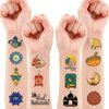 120PCS Eid Al Adha Ramadan Mubarak Temporary Tattoos Happy Ramadan Kareem Sticker for Kids Birthday Decorations Moon Star Tattoos Themed Party Favors and Supplies Cute Kids Boy Gifts Ideal Prizes