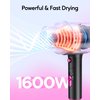 Wavytalk Hair Dryer with Diffuser, Foldable Hair Blow Dryer, 1600W Lightweight Diffuser Hair Dryer for Curly Hair, Black