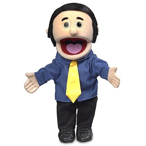 14" George, Peach Dad/Businessman, Hand Puppet