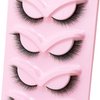 Veleasha Fox Eye Lashes L Curl Fluffy False Eyelashes 5 Pairs Pack Cat Eye Lashes Wispy & Lightweight Fake Eyelashes for Doll Eye Makeup (Foxy 04)