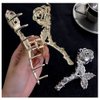 Hair Claw Clips Flower Hair Clips，4inch Metal Hair Clips For Womens，Exquisite Rose Flowers Hair Clips, Crystal Rose Hair Accessories Thick Hair For Women Girls Gifts