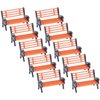 PLIGREAT 10 Pcs Miniature Park Bench Set, Miniature Garden Ornaments, Mini Park Street Seats Bench Chairs Kit for Miniature Garden Cute Mini Playhouse Dollhouse Decor Fairy Garden Decorations