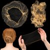 400 Pcs Hair Nets for Women Hair Nets for Food Service Invisible Elastic Edge Mesh 20 Inches Hair Nets, Ballet Dance Hair Bun (Gold)