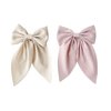 PLINUBLA 2Pcs Solid Big Ponytail Bow Alligator Hair Clips Duckbill Barrettes Hair Accessories for Baby Girls Toddlers Kids Teens Women