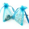 Boshen 100/200PCS Organza Gift Candy Sheer Bags Mesh Jewelry Pouches Drawstring Bulk for Wedding Party Favors Christmas (3" X 4"(100PCS), Teal Blue)