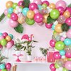 132Pcs Tropical Flamingo Balloons Garland Kit, Flamingo Foil Balloons Green Pink Aqua Blue Confetti Balloons Palm Leaves Baby Shower Hawaiian Luau Birthday Party Decorations Supplies