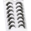 Poolunch False Eyelashes Fluffy Cat Eye Lashes 8D Wispy Natural Crossed Fake Eyelashes Multi-Layered Faux Mink Lashes 7 Pairs Pack