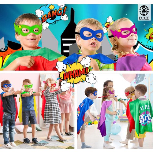 D.Q.Z Superhero-Cape for Kids with Mask, New Sibling Gifts for Big Brother Role Play Birthday Family Halloween Party (Purple)