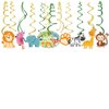 30Pcs Jungle Animals Theme Party Decoration,Safari Hanging Swirl Ceiling Whirl Party Supply for Boy Birthday Party Decorations, Baby Shower Party Hanging Decor
