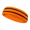 Couver HB799 Long Thick Wider Orange Basketball Headband Terry Cloth with 2 Black Stripes, 1 Piece