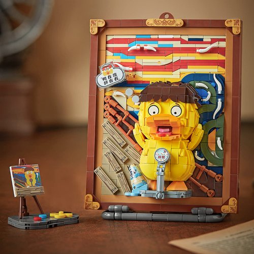 MEIEST Mini Building Blocks Cute 3D Painting Model Set,Simulation Particle Stereograph Collection Construction Building Bricks Toy,Home Decor,14+ (The Scream Duck)